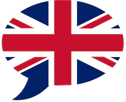 Tekstballon met britse vlag transp